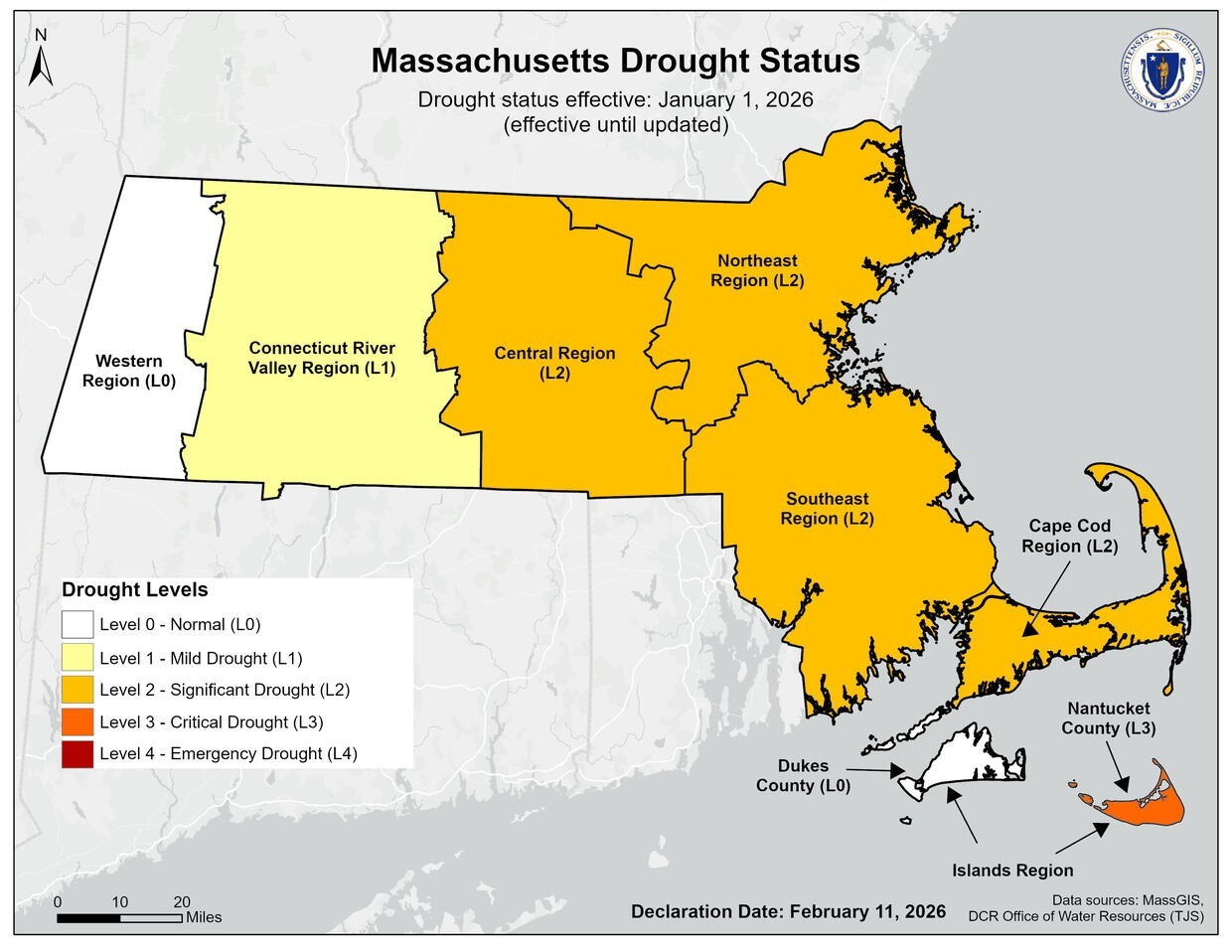 Map of drought conditions in MA